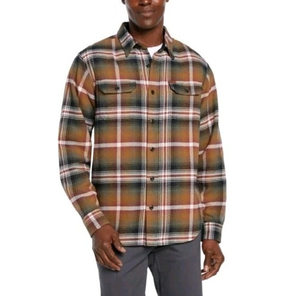 Orvis Men's Big Bear Heavyweight 100% Cotton Flannel Shirt,‎ Large Multi Color - Picture 1 of 5